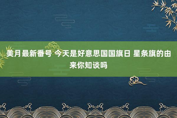 美月最新番号 今天是好意思国国旗日 星条旗的由来你知谈吗