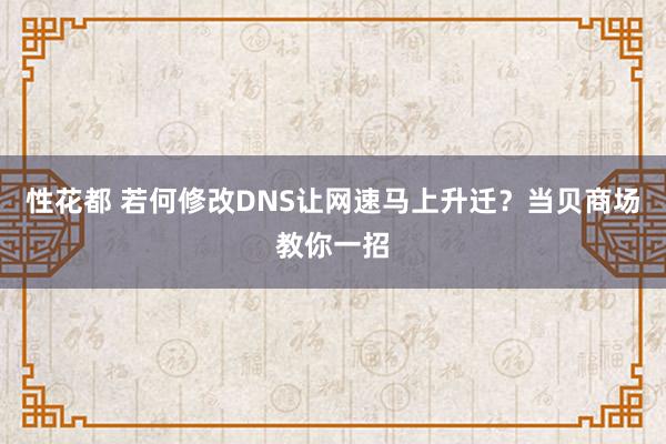 性花都 若何修改DNS让网速马上升迁？当贝商场教你一招